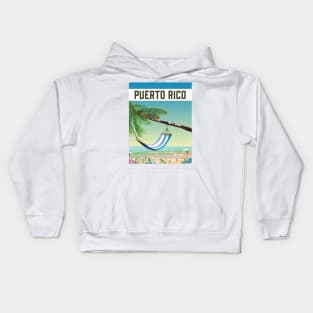 Puerto Rico Beach travel poster Kids Hoodie